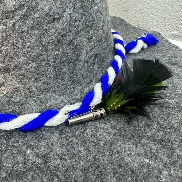 Bavarian Traditional German Type Oktoberfest Traditional Felt Hat Feather Gray - Picture 9 of 10